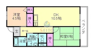 てしまハイツ【3階】の間取り