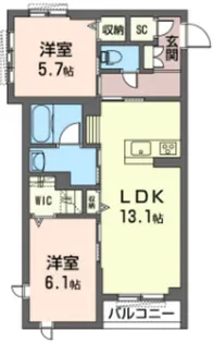 ShaMaisonアリビオ ケイ【2階】の間取り