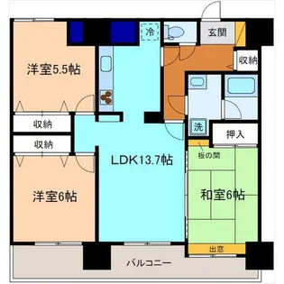 ダイアパレス玉川公園第2【6階】の間取り