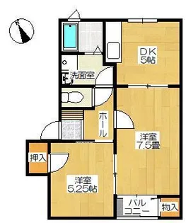ミルリジェールC【2階】の間取り