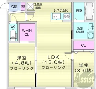 TOOZ福住【4階】の間取り