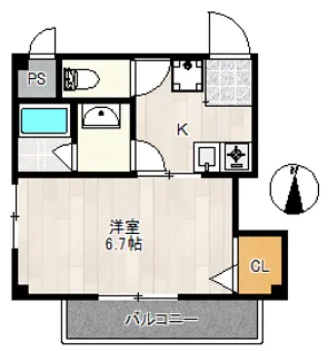 シャルム千林3番館【1階】の間取り