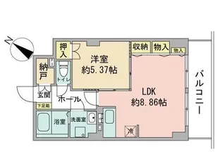 レジデンスカープ札幌【6階】の間取り