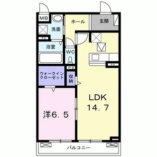 ウ・アルカディア【1階】の間取り