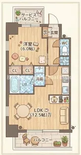スプランディッド新大阪キャトル【13階】の間取り
