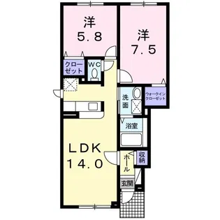 メゾン ド ソレイユ【1階】の間取り
