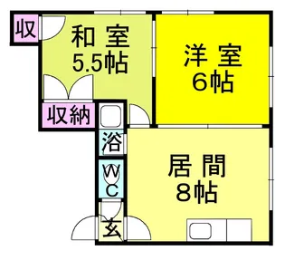 北海道札幌市豊平区美園八条2【アパート】の間取り