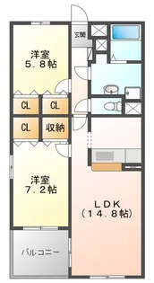 カモミーユ【2階】の間取り