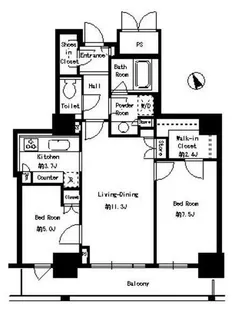 パークタワー芝浦ベイワード アーバンウイング【16階】の間取り