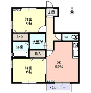 パークヴィレッジII A【1階】の間取り