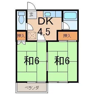 フジサワアパート【2階】の間取り