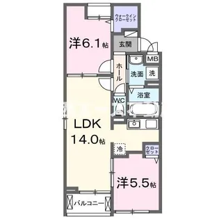 カーサビエント【2階】の間取り