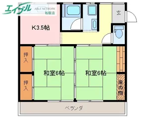 横井マンション【3階】の間取り