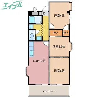エステートヤマキ【3階】の間取り