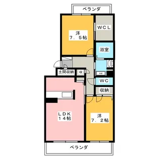 ベルホーム三軒家A【2階】の間取り