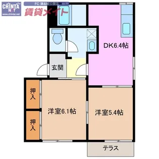 サンライズ21 B【1階】の間取り