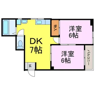 2DKの間取り画像