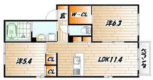 MAST緑ヶ丘 E【2階】の間取り