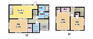 山形県酒田市北新橋1【一戸建】の間取り