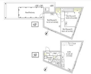 カーサフェリーチェ自由が丘【4階】の間取り