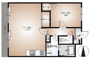 1LDKの間取り画像