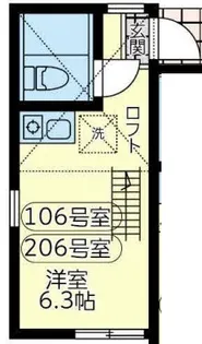 ユナイト東白楽ポルナレフ【2階】の間取り