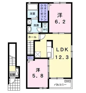 クオーレB【2階】の間取り