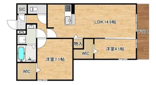 大阪府大阪市阿倍野区西田辺町2【マンション】の間取り
