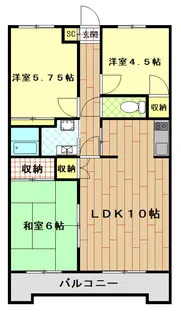 パークビュー緑ヶ丘【2階】の間取り