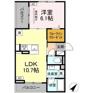 コルトレイク【3階】の間取り