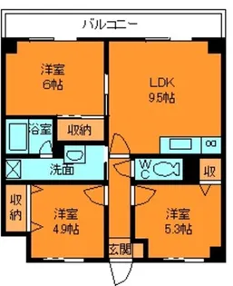 サニーコート西真美【6階】の間取り