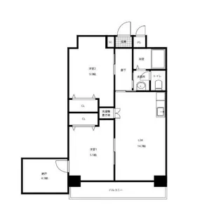 パレ・ロワイヤル【4階】の間取り