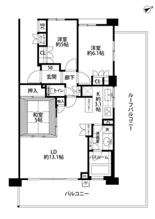 ライオンズマンション茅ケ崎サザンビーチ【7階】の間取り