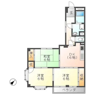 ウェイクフォレストプレイス【3階】の間取り