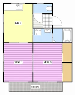 2DKの間取り画像
