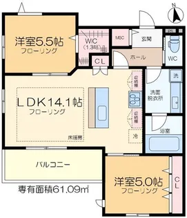 プランドール南流山【2階】の間取り