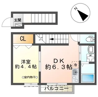 エクセレント谷野町【2階】の間取り