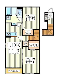 パレスアリオン我孫子C【2階】の間取り