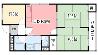 兵庫県西宮市甲子園浜田町【マンション】の間取り