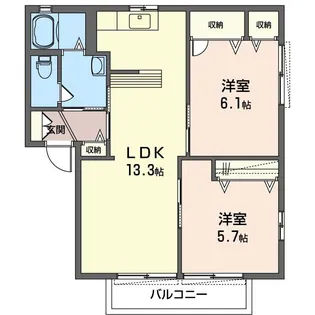 コーポリリーフ D102【1階】の間取り