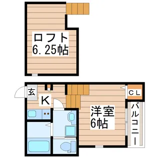 ハーモニーテラス中田【1階】の間取り