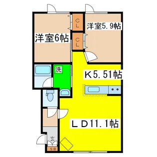 シャロームK【1階】の間取り