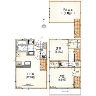 神奈川県横浜市青葉区大場町【一戸建】の間取り