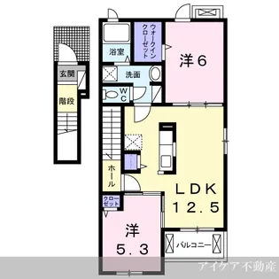 徳島県吉野川市鴨島町牛島【アパート】の間取り