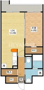 エヴァーグリーン思案橋【7階】の間取り