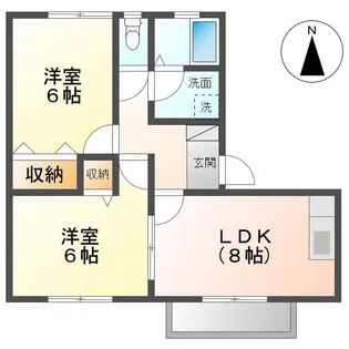 アミティ植田C棟【1階】の間取り