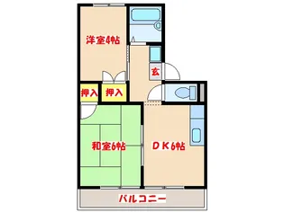 スカイハイツF1【1階】の間取り