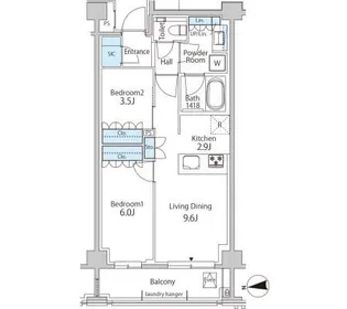 グリーンレジデンス赤坂【3階】の間取り