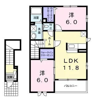 ローマ・アリエス・アイ【2階】の間取り