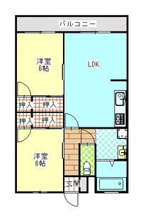 大門ハイツ【1階】の間取り